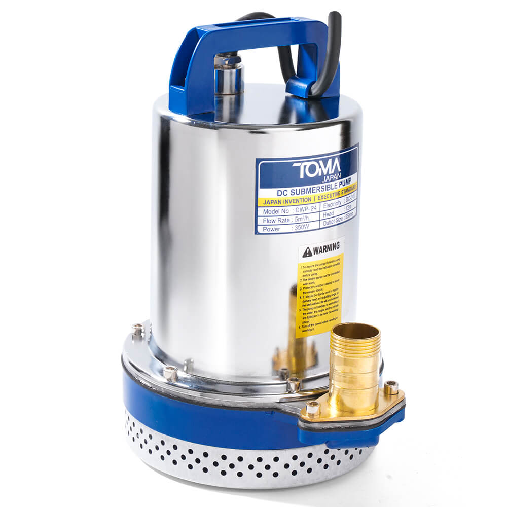 ปั๊มจุ่มโซล่าเซลล์ TOMA JAPAN รุ่น DWP-24 ขนาด 1 นิ้ว 24V 350W